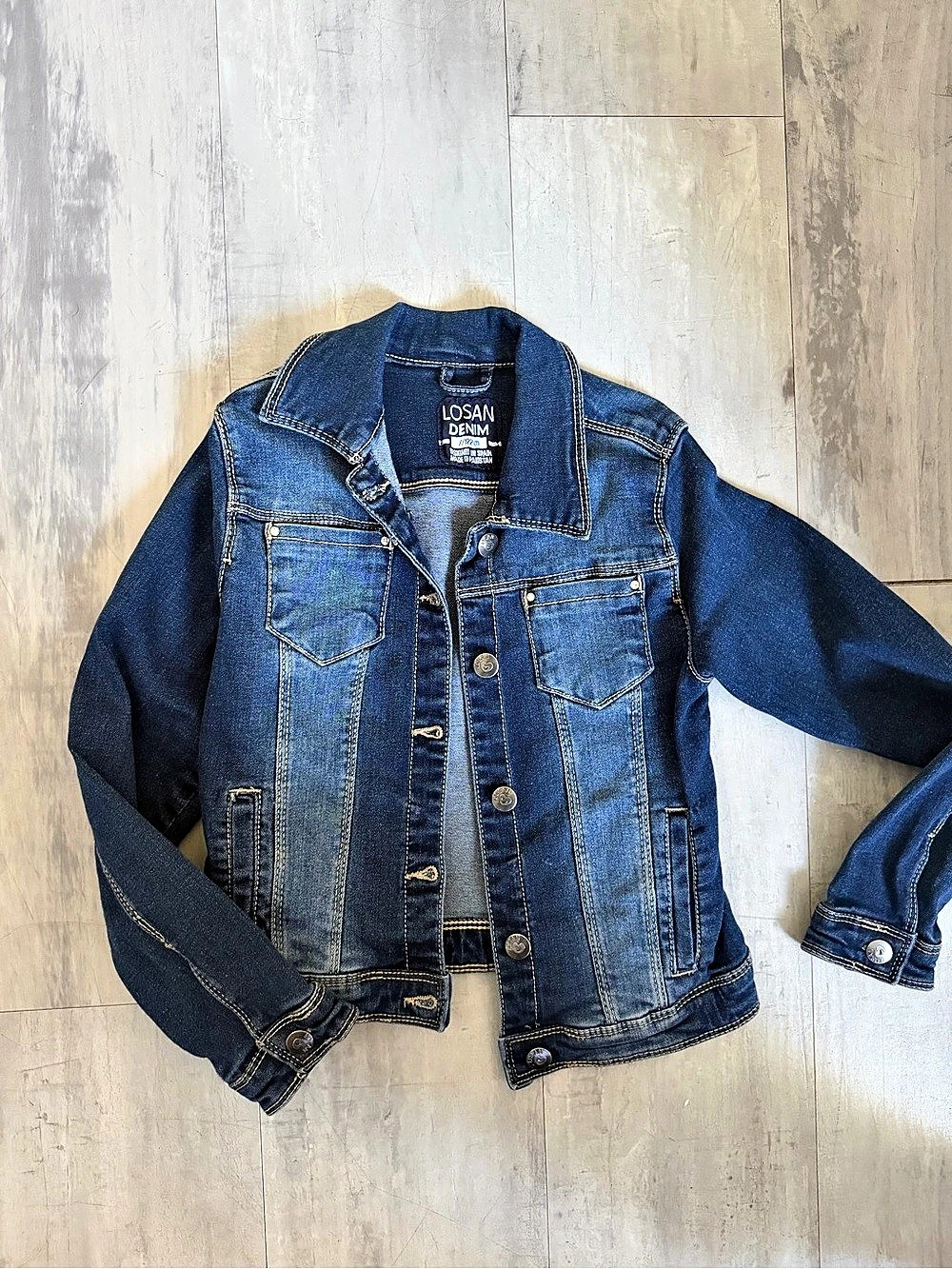 Losan Kids Denim Jean Jacket Size 7 Like New